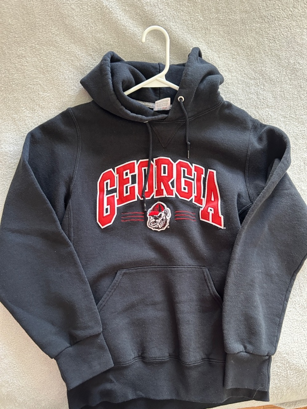 Russell Athletic Black Hoodie with Red “GEORGIA” logo